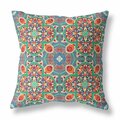 Homeroots 18 in. Cloverleaf Indoor & Outdoor Throw Pillow Orange & Green 411860